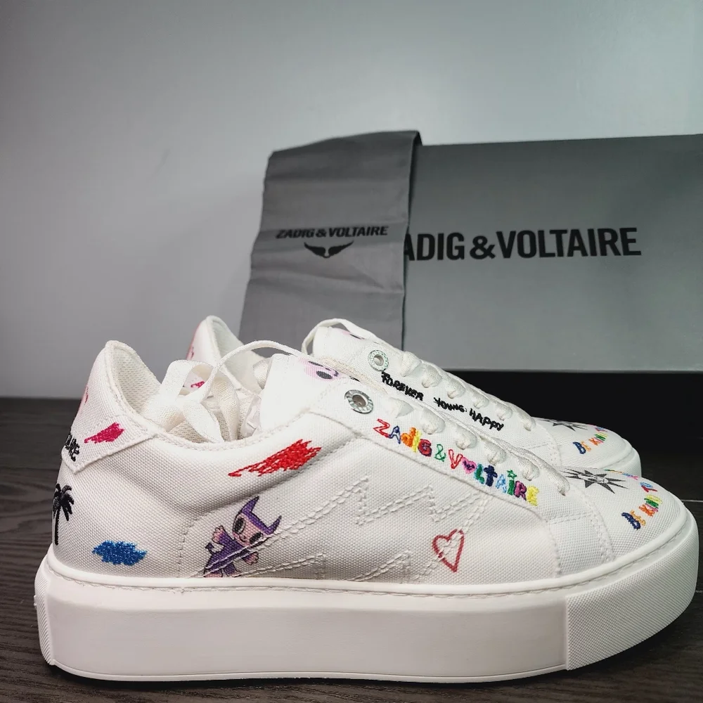 New Zadig & Voltaire Embroidered Sneakers - Picture 7 of 10